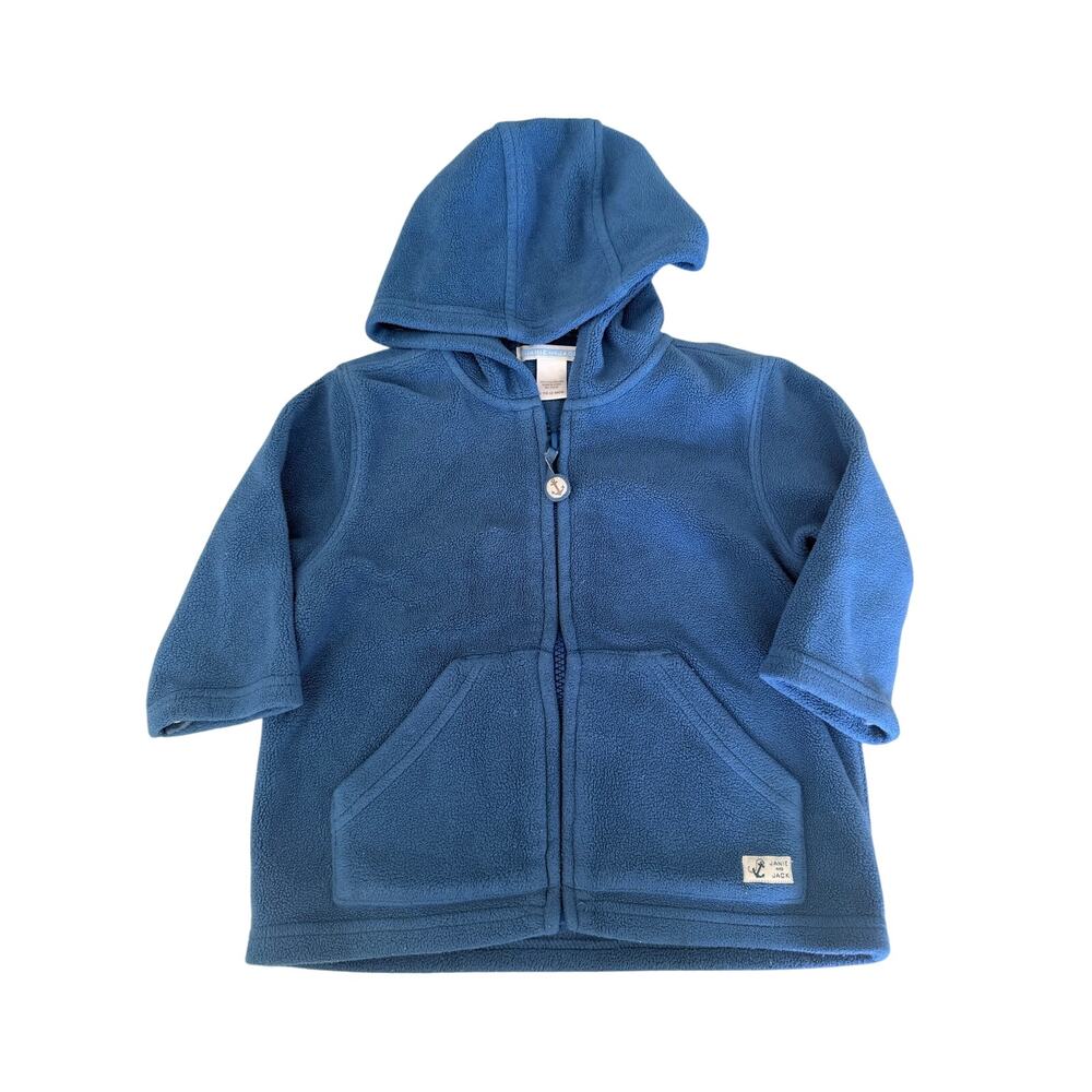 Janie and Jack Baby Blue Fleece Hooded Zip-Front Jacket